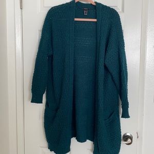 Green knit cardigan
